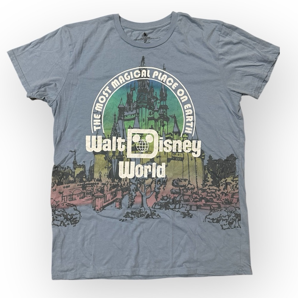Disney Parks Blue Cotton Blend T-Shirt- Like New- XL